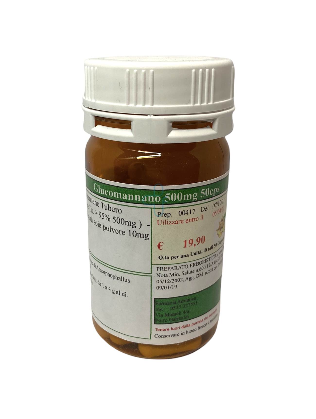 Glucomannano 500mg 60 capsule
